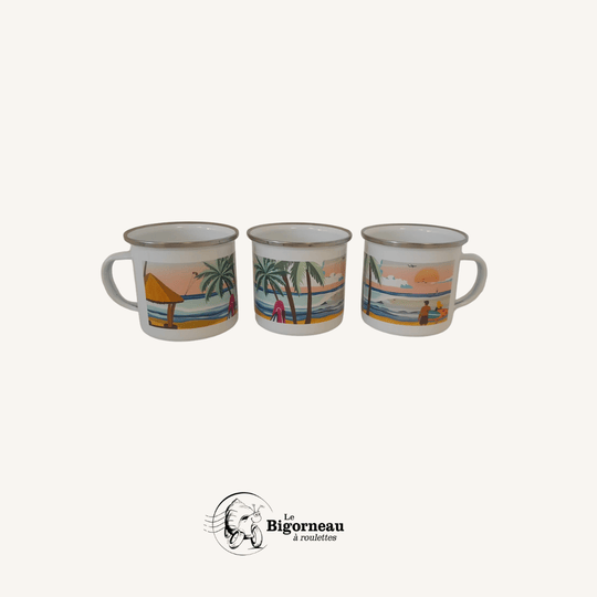Mug émaillé du surfeur