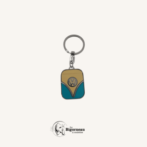 Porte clé métal VW beige/bleu