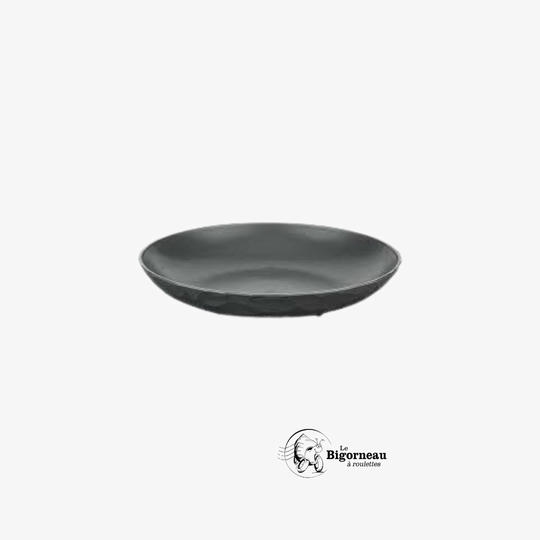 ASSIETTE PLATE NATURE 220mm GRIS ANTHRACITE (à bord relevé)