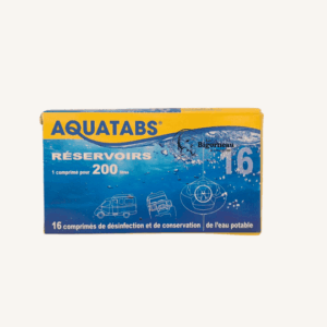 Conservateur d'eau Aquatabs (1 comprimé pour 200 L - Boîte de 16 comprimés)