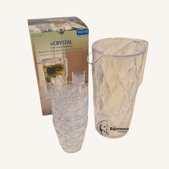 Pichet 1.6L + 4 Verres 250ml CRYSTAL S
