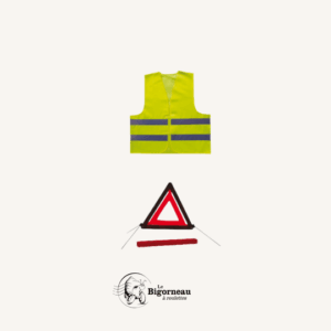 Kit de sécurité avec triangle et gilet jaune