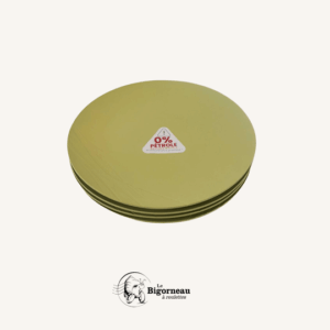 Lot de 4 Assiettes plates naturelles PISTACHE