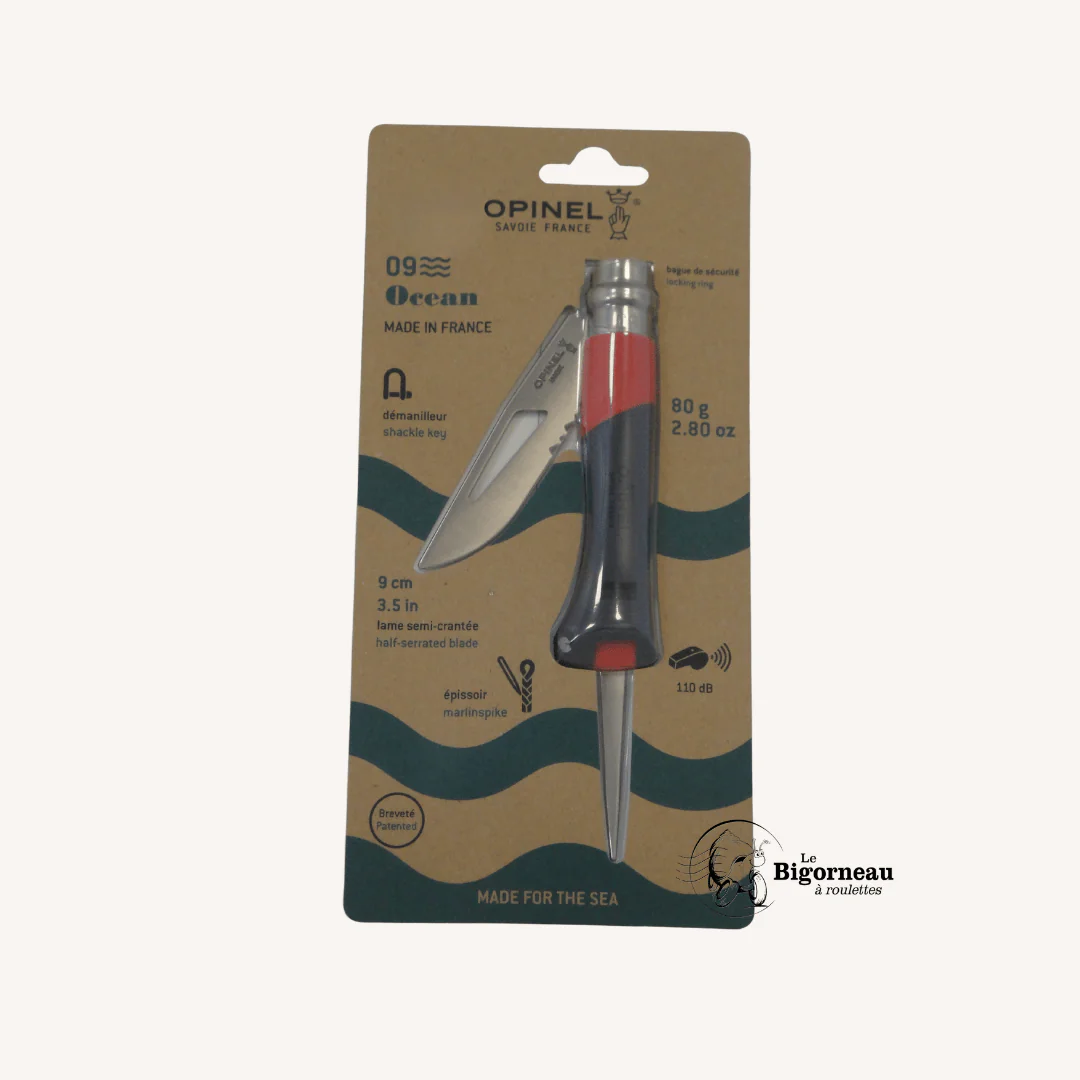 Couteau N°9 Océan Rouge/Bleu Opinel